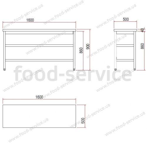 Стол производственный Angelo Po E16TA2R